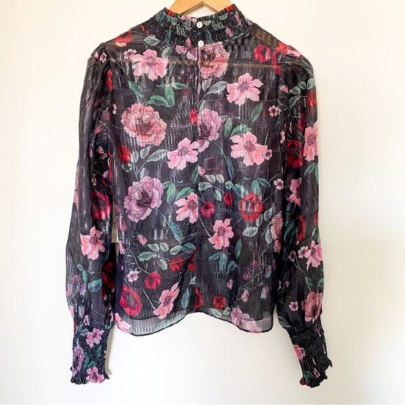 NWT Tularosa Adley Smocked Top Midnight Floral Size Small MSRP $215 - Picture 6 of 12